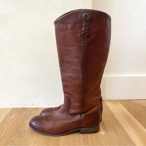 Frye Brown Leather Knee-High Riding Boots
